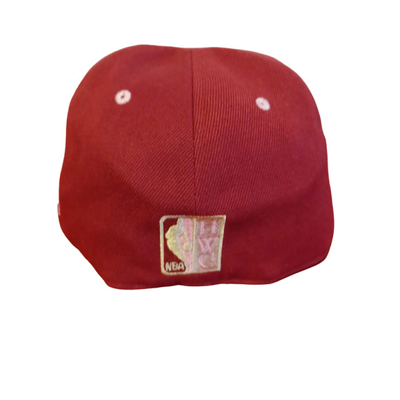 Mitchell & Ness Maroon Brown HWC Charlotte Hornets NBA Dynasty Fitted Mens 7 NWT - Picture 3 of 6